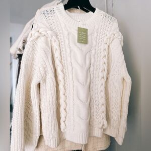 3D sweater H&M braids chunky oversized